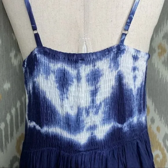 RAVIYA Navy Tie-Dye Hi-lo Cover-up Maxi Dress - LG - Picture 3 of 16